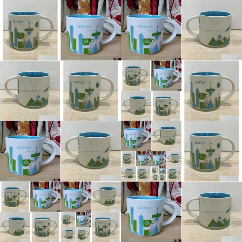 Mugs 14Oz Capacity Ceramic City Mug American Cities Best Coffee Cup With Original Box  City3245605 Home Garden Kitchen, Dining Dhpyu