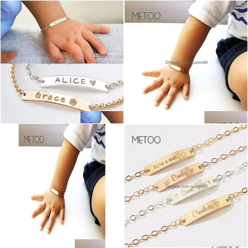 Bangle Doremi Gold Bracelet Baby Jewelry Custom Name Bracelets Charm Child Id Stainless Kids Customized Nameplate Bangles Jewelry Brac Dht75