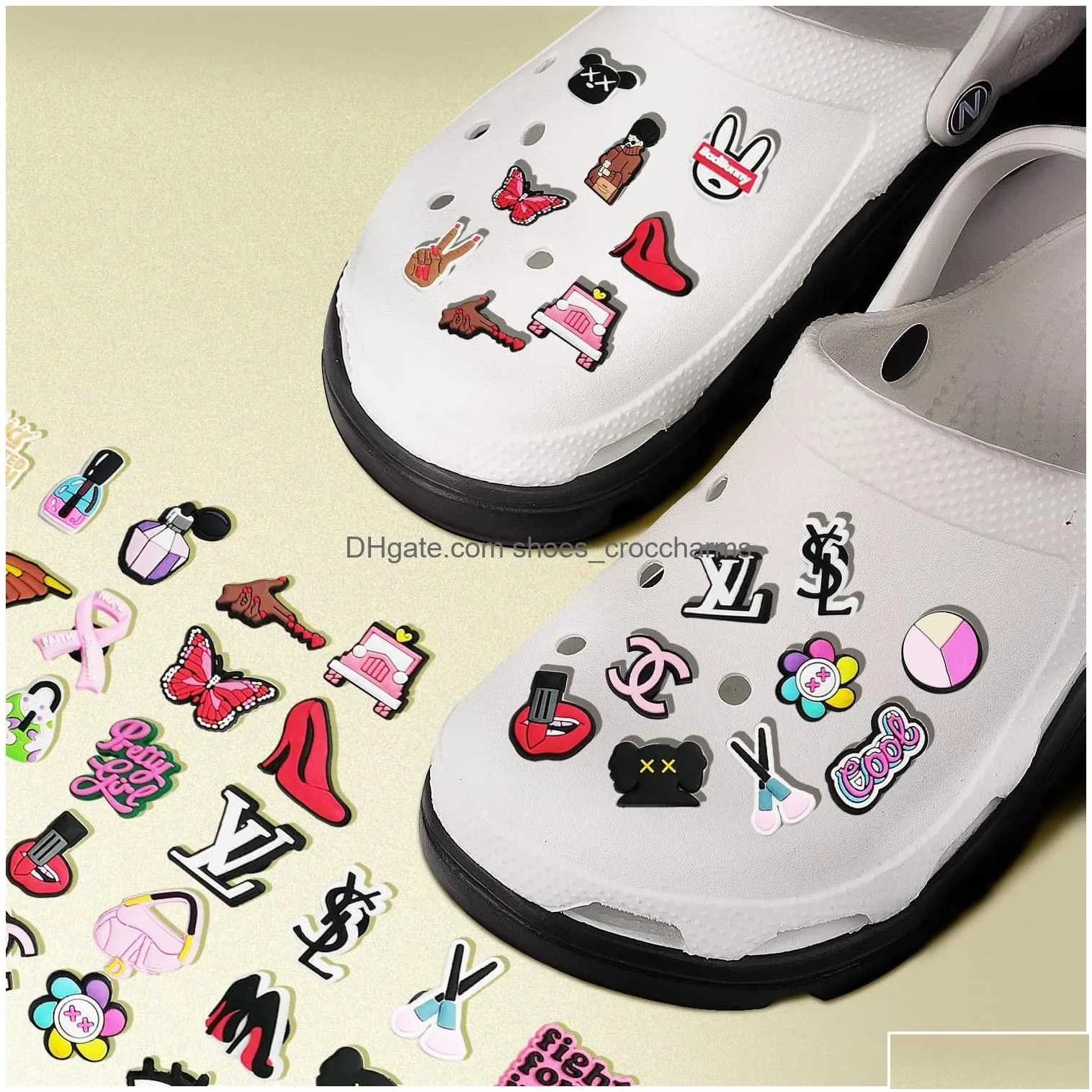 shoe parts accessories designer clog charms women girls aesthetic for clog slides sandals pink party favor drop delivery ot9mk