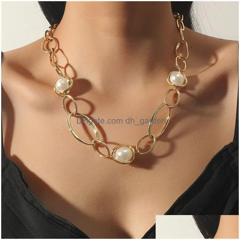 Baroque Simated Pearl Necklaces Women Toggle Chain Statement Choker Necklace For Fashion 2021 Trend Jewelry Dhgarden Otwkl