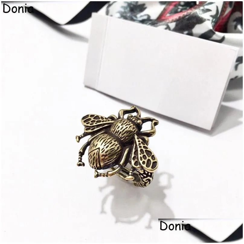 Band Rings Donia Jewelry Luxury Ring Retro Bee Ancient Gold European And American Fashion Handmade Designer Gift1419235 Jewelry Ring Dh6Ih