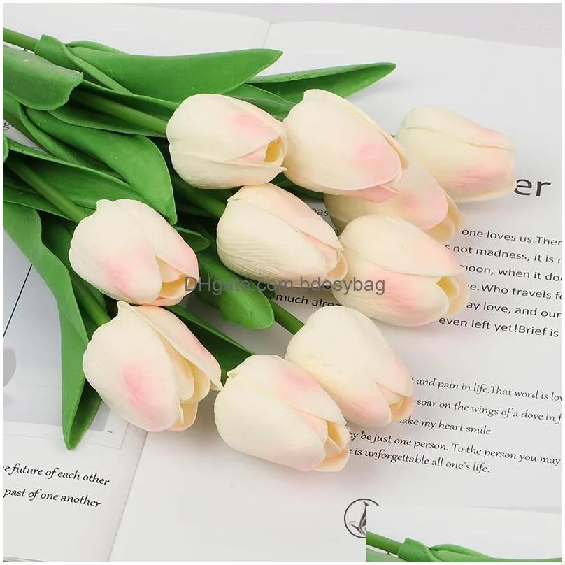 Decorative Flowers Wholesale Tip Flower Artificial Bouquet 10/5Pcs Pe Foam Fake For Wedding Ceremony Decor Home Garden Dhvrb