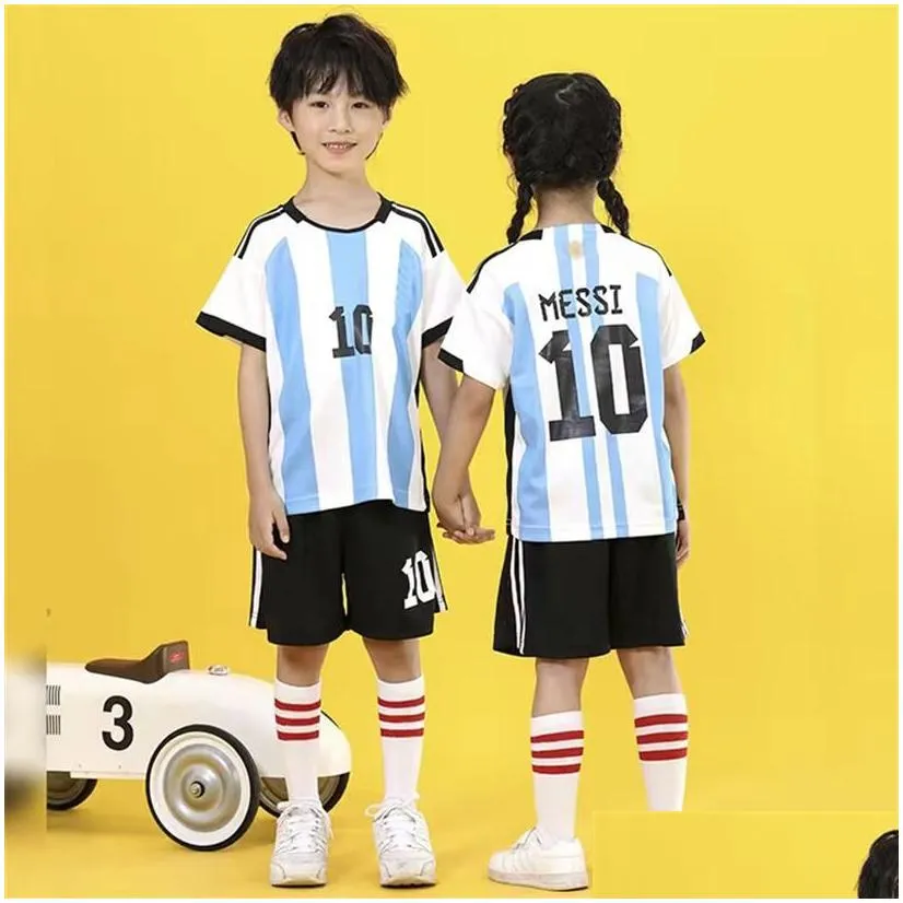 Sets/Suits Baby Kids Soccer Kit Fans Player Version Jerseys Boys Kits Men Womens Football Shirt Childrens Summer Clothes Sets321F Baby Otrq1