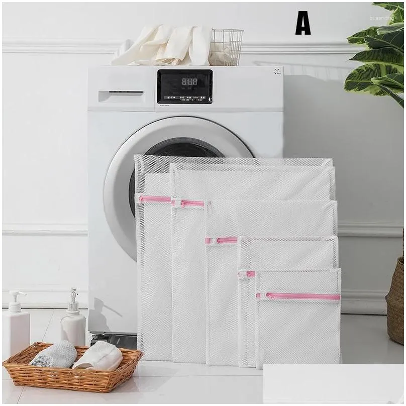 Laundry Bags Laundry Bags Mesh Wash For Delicates Lingerie Washing Home Garden Housekeeping Organization Clothing Racks Dh8Fo