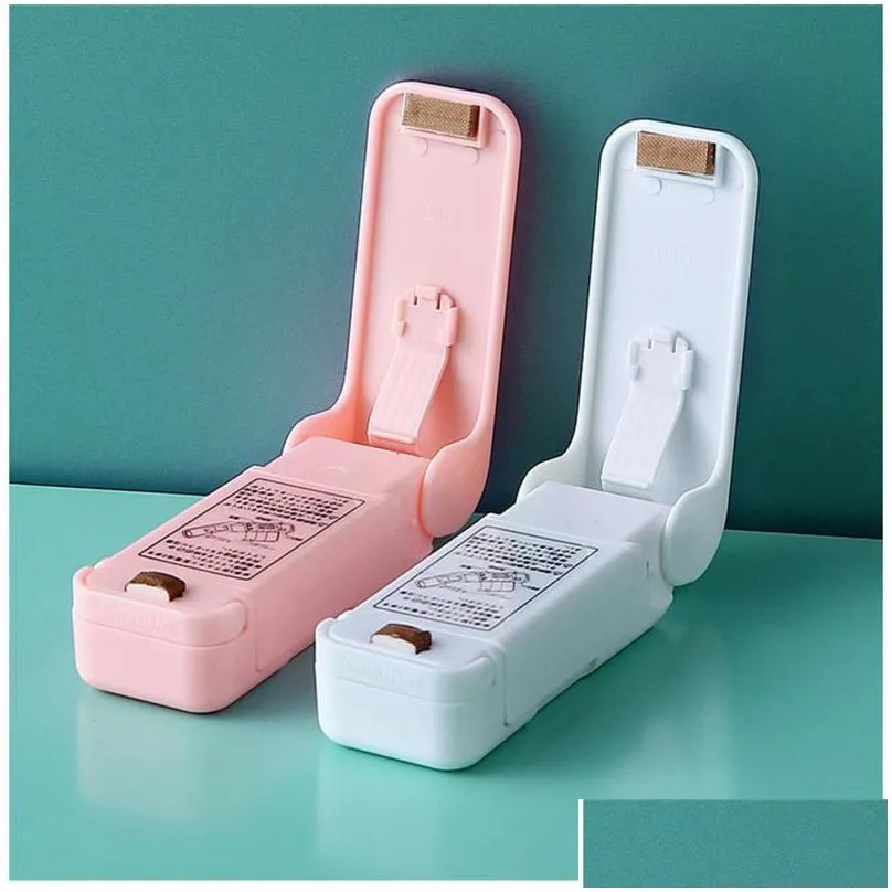 Bag Clips Portable Heat Sealer Plastic Packaging Storage Holder Mini Handy Sticker Food Snacks Kitchen Gadgets Drop Delivery Home Ga Dhlbf