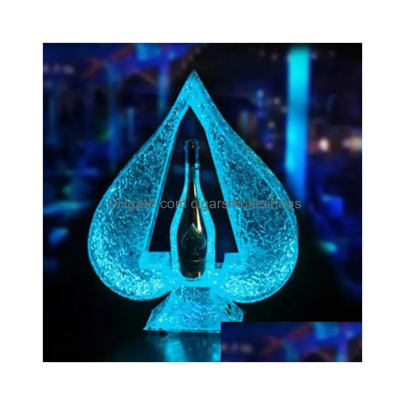 Other Bar Products Led Luminous Armand De Brignac Bottle Presenter Glowing Ace Of Spade Glorifier Display Vip Service Tray Wine Rack F Dhdry