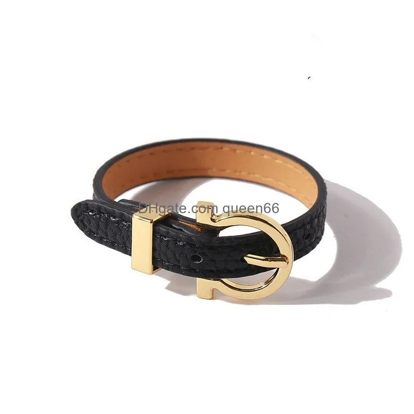 Charm Bracelets The New Clemence Leather Bracelet Is Suitable For Women039S High Quality C Letter Jewelry59008455908104 Jewelry Bracel Dhzcs