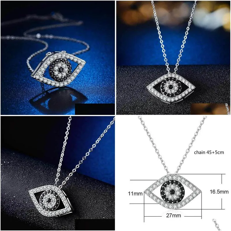 Pendant Necklaces Crystal Eye Pendant Necklace Black Stone Women Necklaces Fashion Jewelry Will And Jewelry Necklaces Pendants Dhz8E