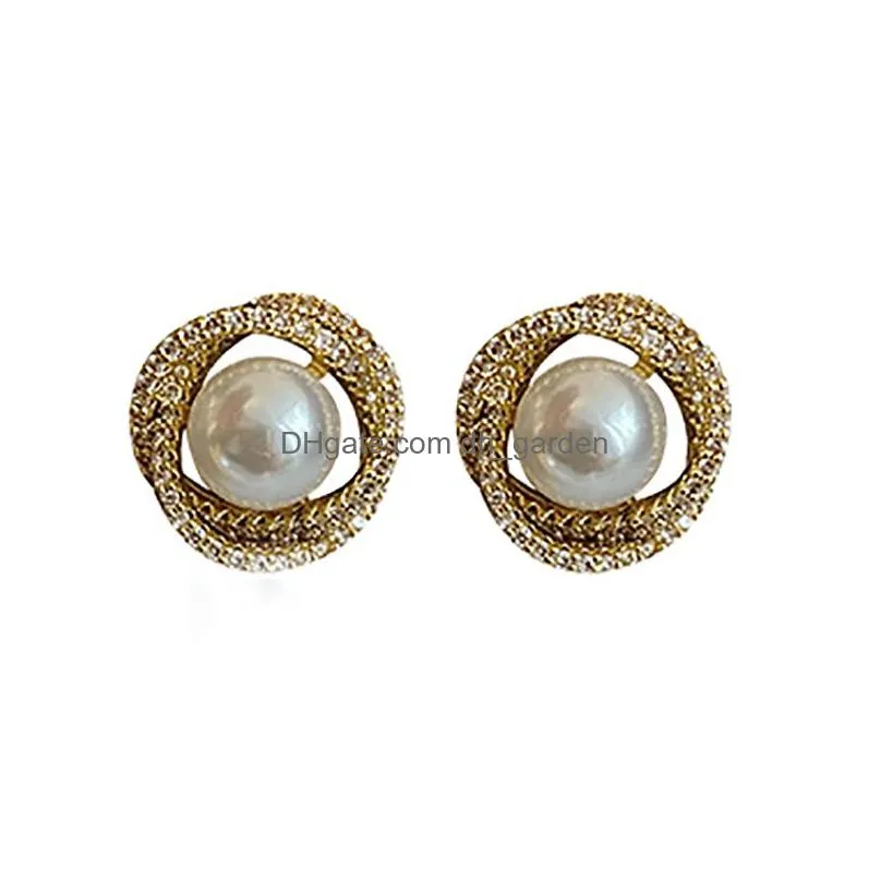 Unusual Geometric Shape Pearl Earrings For Woman Exquisite Fashion Jewelry Party Luxury Accessories Earring Dhgarden Otxax