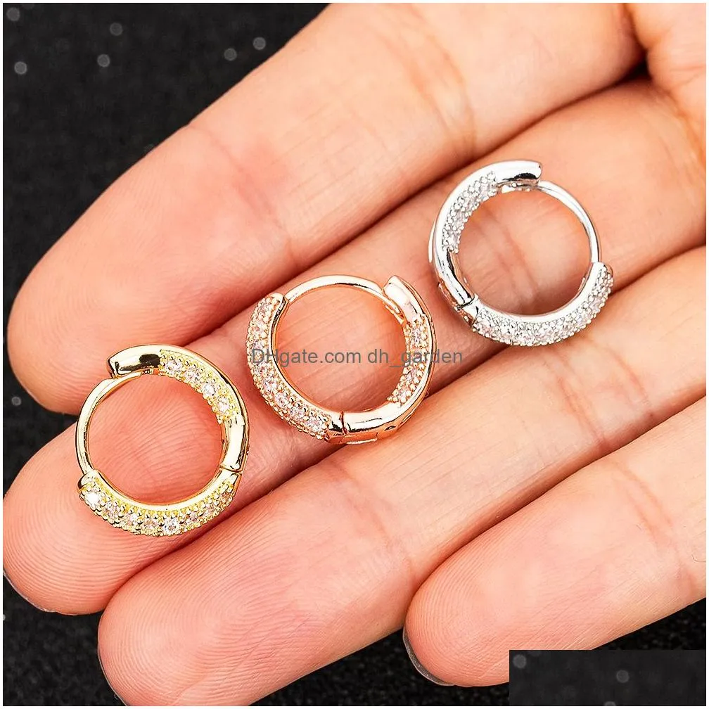 Small Circle Hoop Earrings For Women Rose Gold Cz Zirconia Round Earring Ear Piercing Jewelry Gifts Brincos Bijoux Dhgarden Ot1Ja