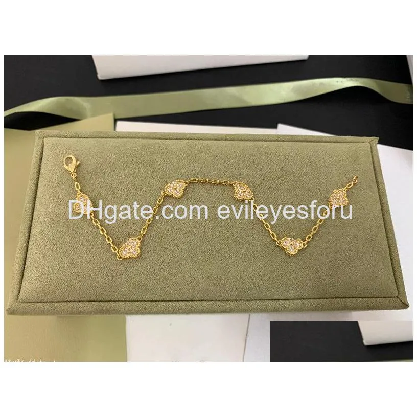 luxury designer mini bracelet for women 4 four leaf clover charm bracelet 18k gold jewelry agate shell mother of pearl chain fashion wedding engagement