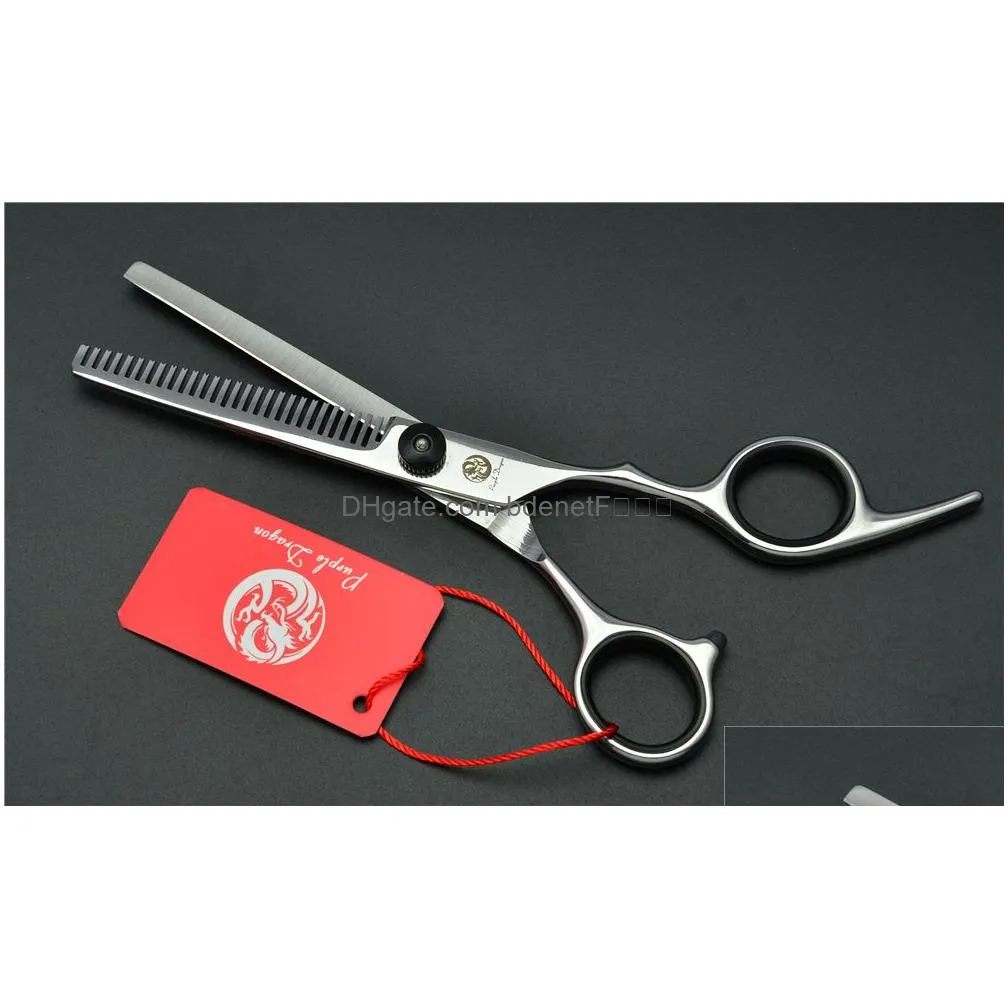 Hair Scissors Z1001 6039039 Purple Dragon Black Toppest Hairdressing Scissors Factory Cutting Thinning Shears Professional 64467771372 Dh3Mo