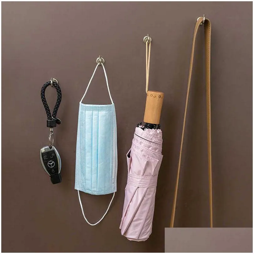 Hooks Rails Mtifunctional Magnetic Holder Hook Behind-Door Key Bag Towel Hanger Kitchen Hardware Organizer Mask Shelf Drop Delivery Dh3P0