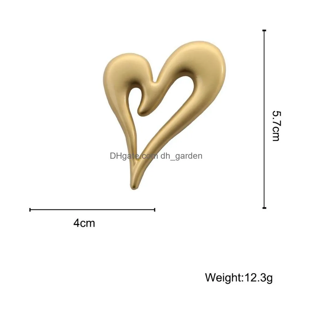 Unique Gold Color Big Heart Brooch Women Fashion Suit Sweater Coat Bird Pins Party Accessories Gift 2021 Dhgarden Otaze