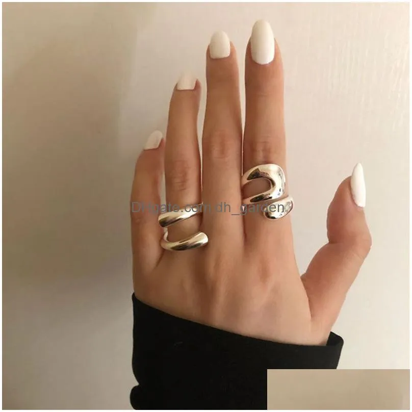 Foxanry Minimalist Rings For Women Fashion Creative Hollow Irregar Geometric Birthday Party Jewelry Dhgarden Otjtt