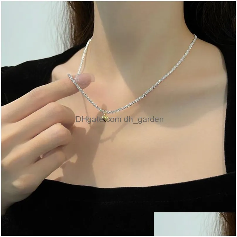 Sier Sparkling Clavicle Chain Choker Necklace Collar For Women Fine Jewelry Wedding Party Birthday Gift Dhgarden Otowh