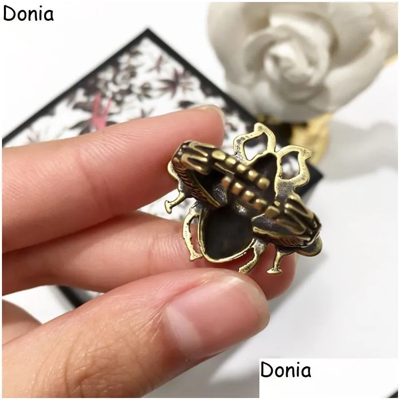 Band Rings Donia Jewelry Luxury Ring Retro Bee Ancient Gold European And American Fashion Handmade Designer Gift1419235 Jewelry Ring Dh6Ih