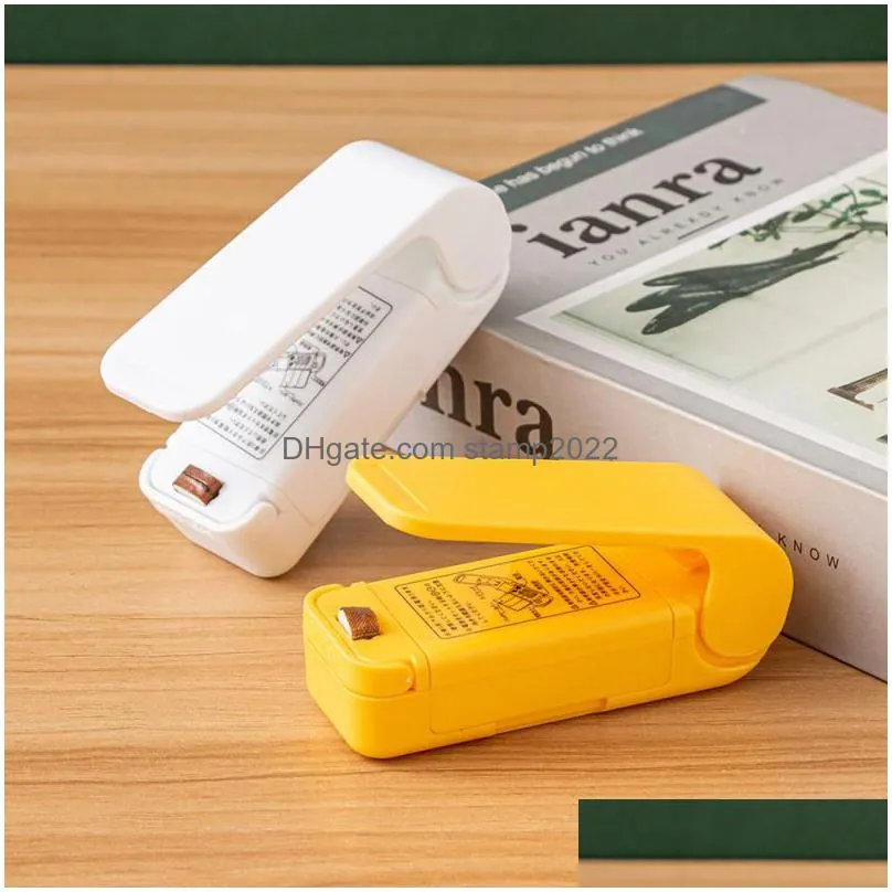  1pc portable bag heat sealer plastic package storage clip mini sealing machine handy sticker seal without battery