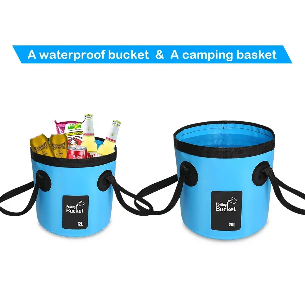 Other Household Sundries 12/20L Handheld Portable Folding Bucket Outdoor Cam Fishing Waterproof Pvc Car Wash Bag Foot Drop Delivery Dhxdb