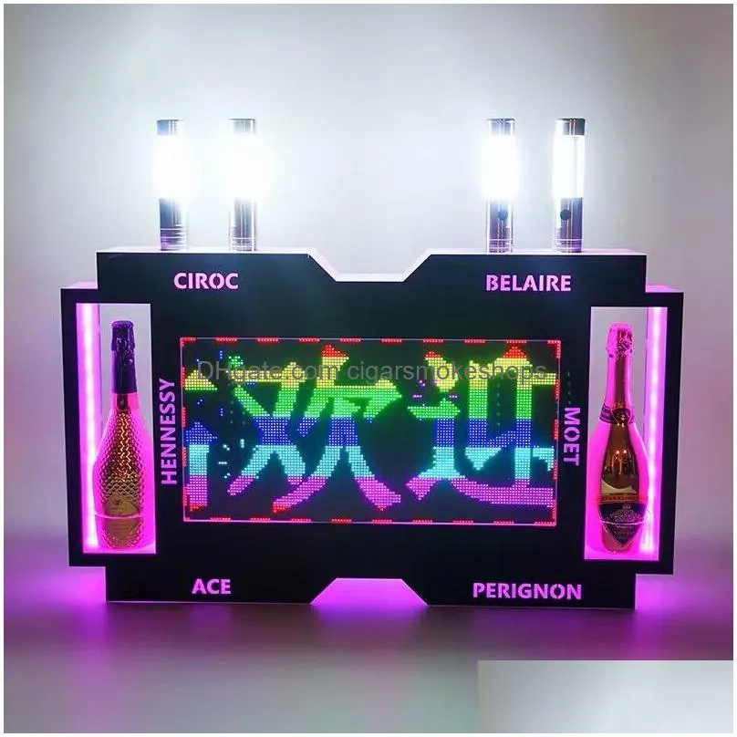 Other Event & Party Supplies App Programmable Scrolling Led Mes Board Sign Vip Display Sn Glorifier Champagne Bottle Presenter For Nig Dh0Y6