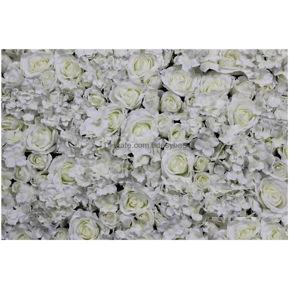 Decorative Flowers Spr Ivory- 20Pcs/Lot Selling Stage Backdrop White And Pink Fancy Flat Wall Flower For Indoor Decoration Dh013
