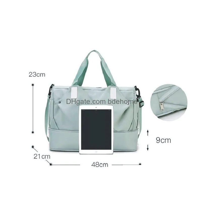 Outdoor Bags New Gym Duffel Bag Organizer Fashion Carry On Hand Lage For Woman Waterproof Sports Fitness Bags Crossbody Shoder Pack 6 Dhmmi