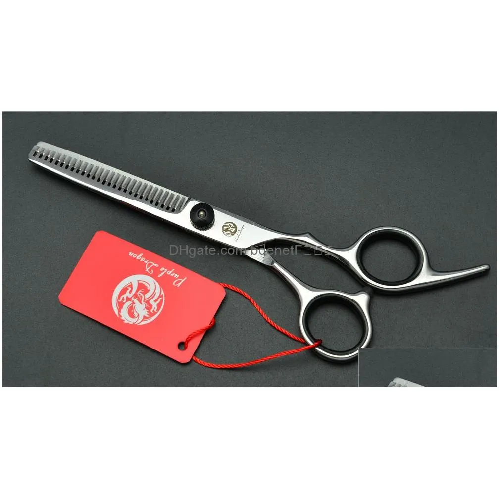 Hair Scissors Z1001 6039039 Purple Dragon Black Toppest Hairdressing Scissors Factory Cutting Thinning Shears Professional 64467771372 Dh3Mo