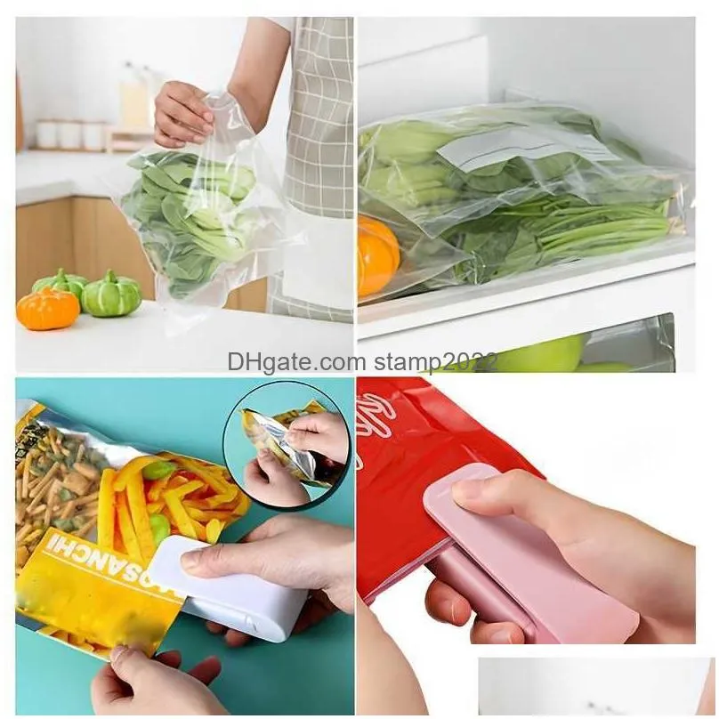  1pc portable bag heat sealer plastic package storage clip mini sealing machine handy sticker seal without battery