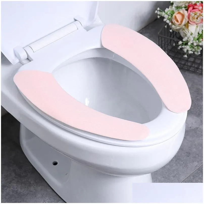 Toilet Seat Covers Toilet Seat Ers Er Household Washable Green Purple Pink Sticky Waterproof Wc Cushion Accessories Home Garden Bath B Dhiyk