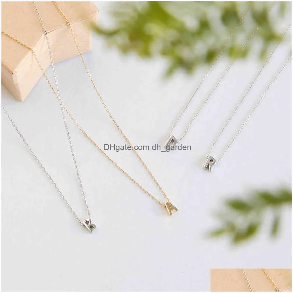 Sumeng Fashion Tiny Initial Necklace Gold Sier Color Cut Letters Single Name Choker Necklaces For Women Pendant Jewelry Gift Dhgarden Otthb