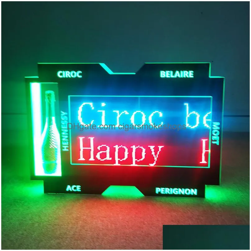 Other Event & Party Supplies App Programmable Scrolling Led Mes Board Sign Vip Display Sn Glorifier Champagne Bottle Presenter For Nig Dh0Y6