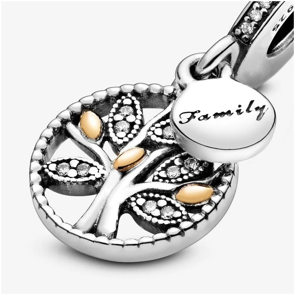 Charms 100 925 Sterling Sier Sparkling Family Tree Dangle Charms Fit Original European Charm Bracelet Fashion Women Wedding Jewelry Je Dhrrb