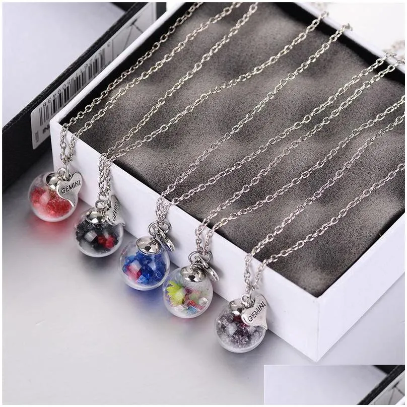 Pendant Necklaces Crystal Heart Drift Wishing Bottle Ball Pendants Necklaces For Women Fashion Glass Necklace Diy Jewelry Christmas Gi Dhxtv