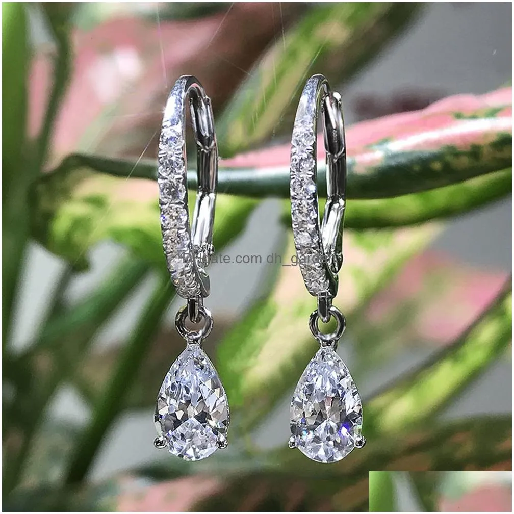 Delicate Pear Cz Drop Earrings Women Crystal High Quality Versatile Nice Gift Love Fashion Jewelry Daily Party Earring Dhgarden Otli2