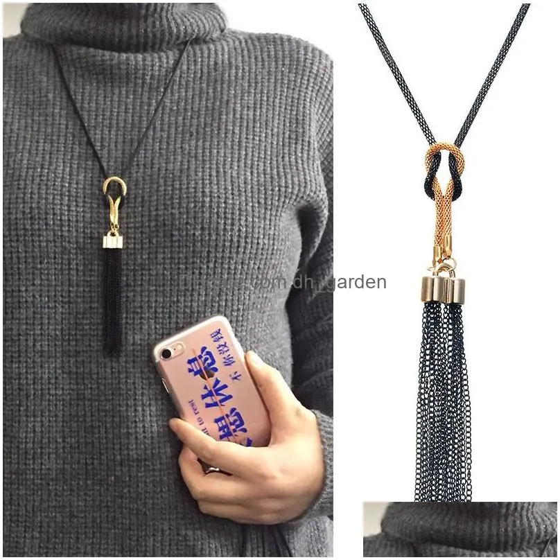 2021 Fashion Female Pendant Necklace Tassel Long Winter Sweater Chain Women Charm Wholesale Dhgarden Ot6Kl