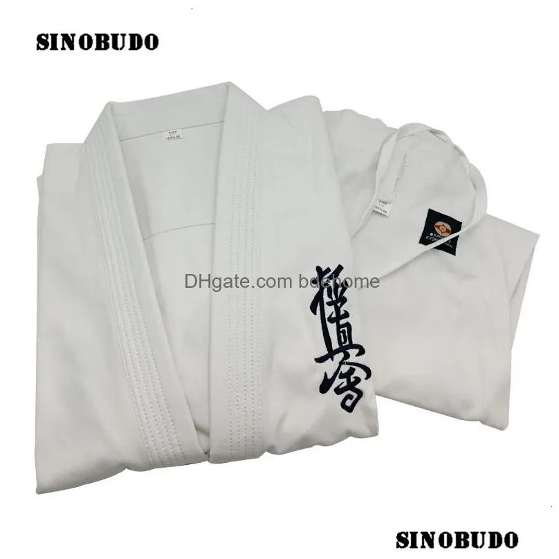 Protective Gear Protective Gear High Quality Kyokushinkagbok 12Oz 100% Cotton Canvas Karate Uniform Kimono Gi Cloth For Kids Adt White Dhtcz
