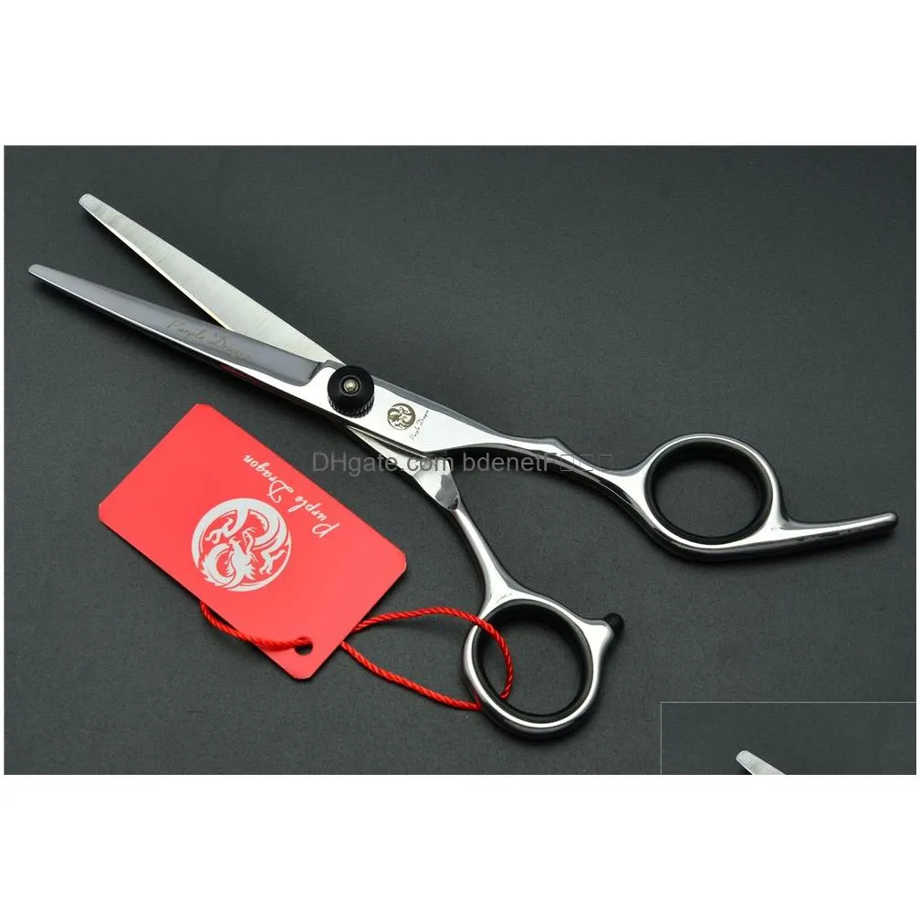 Hair Scissors Z1001 6039039 Purple Dragon Black Toppest Hairdressing Scissors Factory Cutting Thinning Shears Professional 64467771372 Dh3Mo