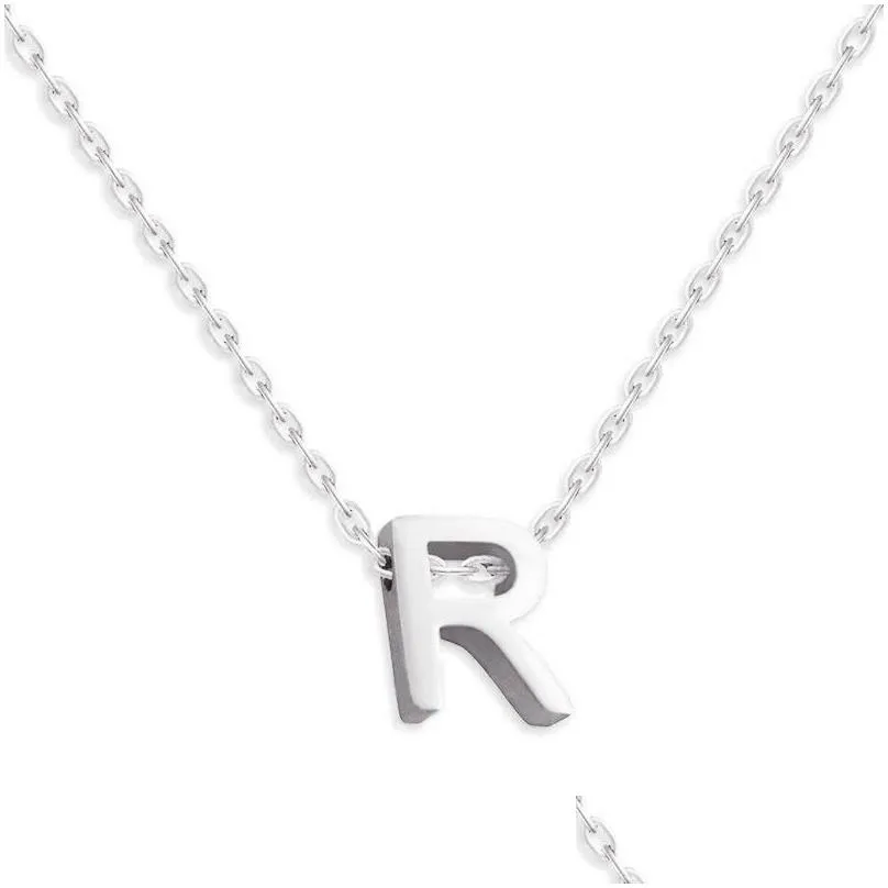 Pendant Necklaces 26 Stainless Steel English Initial Necklace Pendant Gold Letter String Women Fashion Jewelry Gift Will And Jewelry N Dhx0N