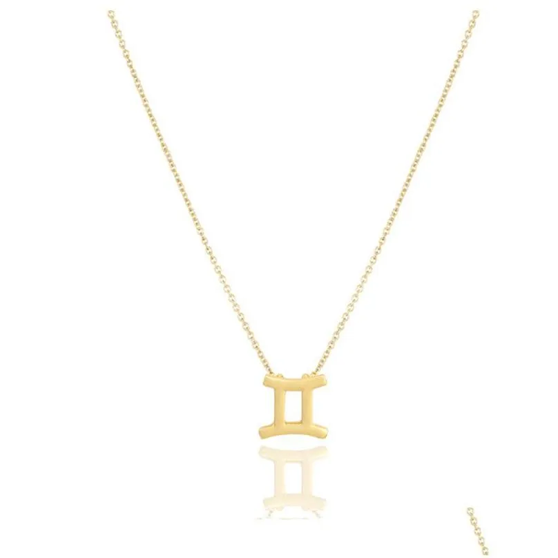Pendant Necklaces 12 Horscope Signs Necklace Sier Gold Chains Constell Necklaces Pendant Women Fashion Jewlery Will And Jewelry Neckla Dhc8A