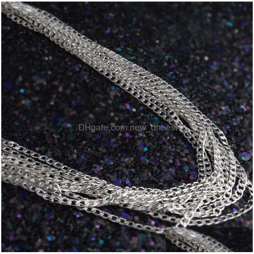 Chains Man Woman Necklace 925 Sier Plating 2Mm Sideways Chain Necklaces 16Inch 18Inch 20Inch 22Inch 24Inch 26Inch 28Inch 30Inch Jewelr Dh1Fh