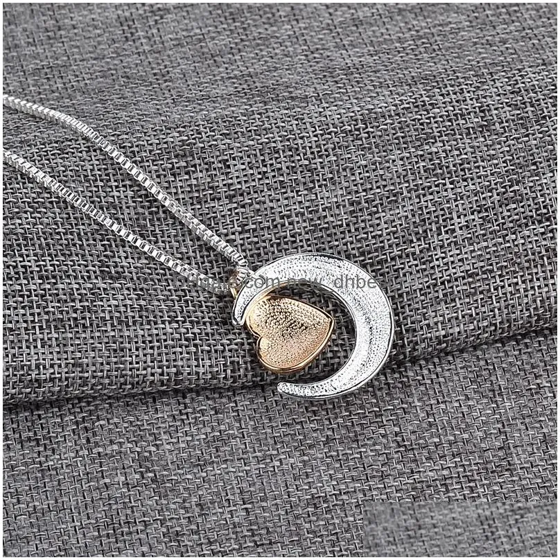 Pendant Necklaces Wholesale Fashion Jewelry I Love You To The Moon And Back Mom Pendant Necklace Mother Day Gift Jewelry Necklaces Pen Dhthz