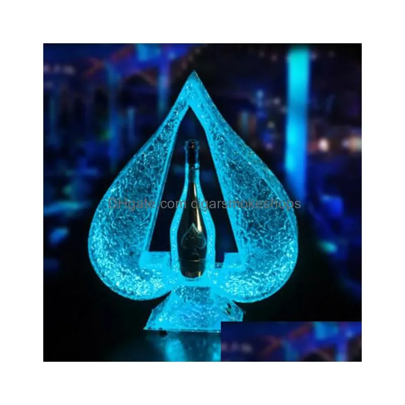 Other Bar Products Gold Armand De Brignac Champagne Glorifier Display Led Ace Of Spade Vip Bottle Presenter Party Rechargeable Color F Dhy3E