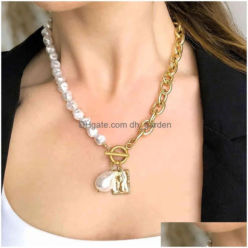 17Km Fashion Long Pearl Necklace For Women Boho Mtilayered Pendant Necklaces 2021 Trend Choker Sweater Chain Jewelry Dhgarden Otts4