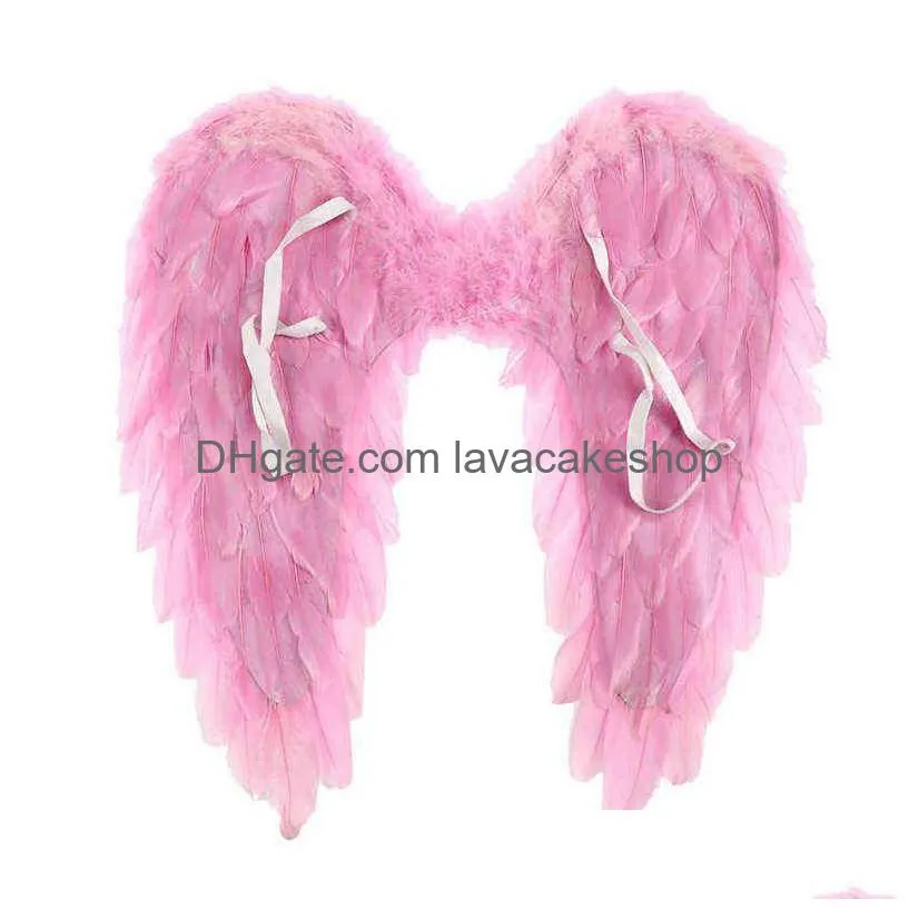 angel feather wings halloween christmas decoration party props stage performance show scene layout angel wings black red white y220610