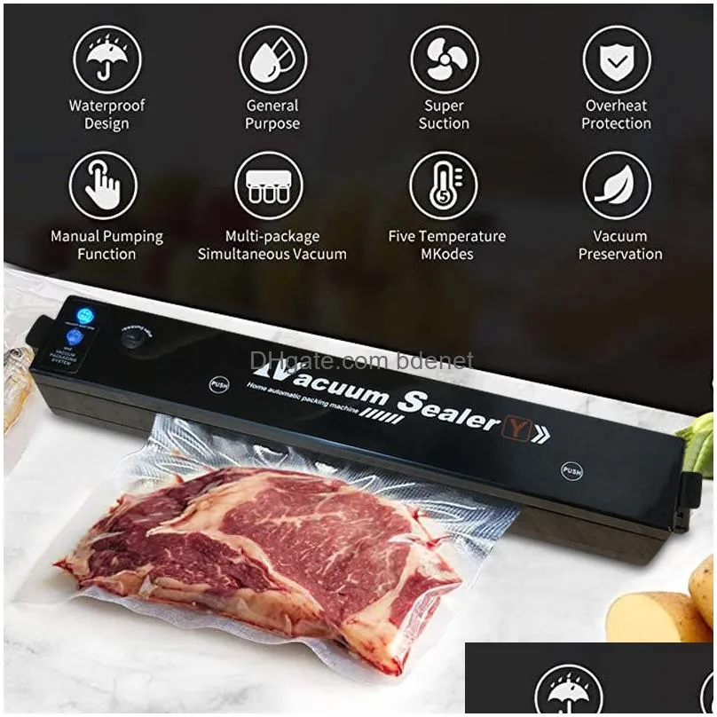 Other Kitchen Tools Other Kitchen Tools Household Eletric Vacuum Food Sealer Matic Packaging Hine 220V Vaccum Packer With 10Pcs Bags K Dhoym