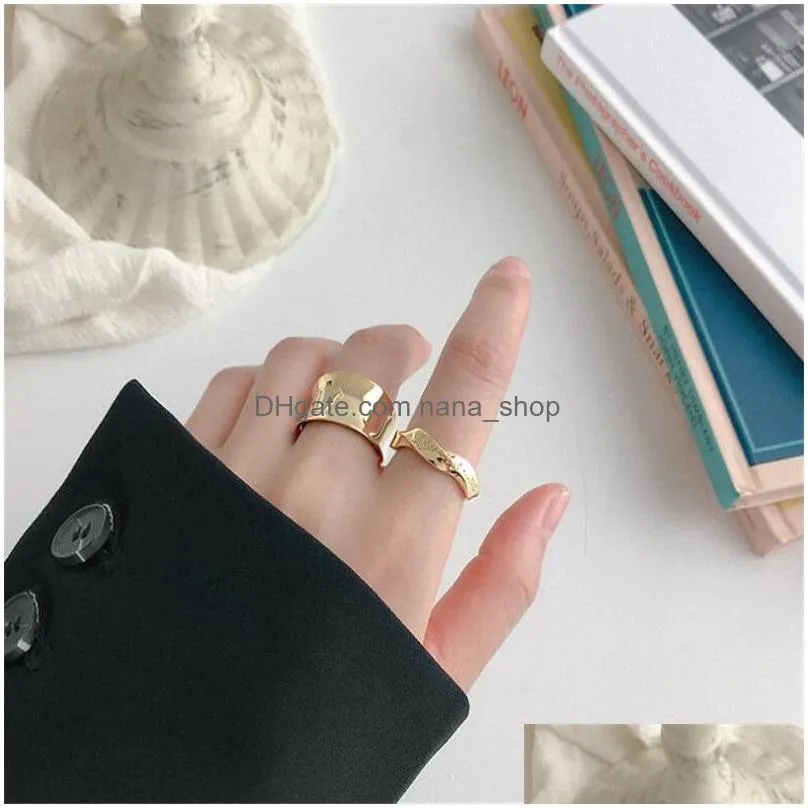 Other Fine Jewelry Authentic 925 Sterling Sier Mobius Wave Twist Open Rings For Women Irregar English Letter Love Me More Wedding Ring Dhmyn