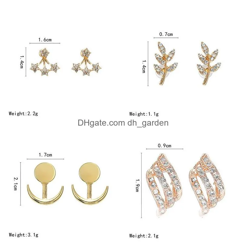New Fashion Simated Pearls Pendient Angel Wings Leaf Feather Flowers Stud Earrings For Women Wedding Jewelry Dhgarden Otn32