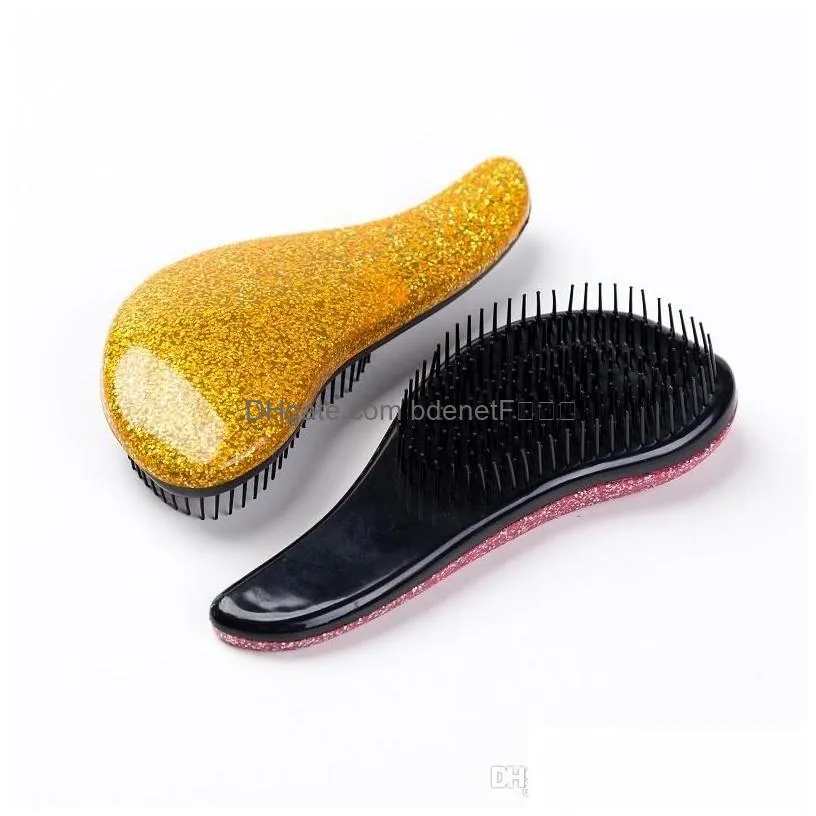 Hair Brushes Hair Brushes Glitter Magic Handle Detangling Comb Shower Brush Der Salon Styling Tamer Exquite Cute Usef Tool Drop Delive Dh5Ql