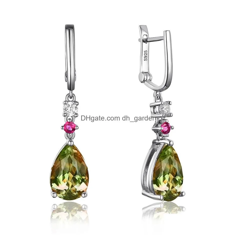 Diaspore Gemstone Clip Earrings For Women Solid Sterling Sier Created Color Change Wedding Fine Jewelry Dhgarden Otjef