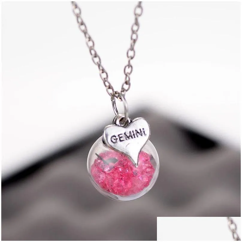 Pendant Necklaces Crystal Heart Drift Wishing Bottle Ball Pendants Necklaces For Women Fashion Glass Necklace Diy Jewelry Christmas Gi Dhxtv